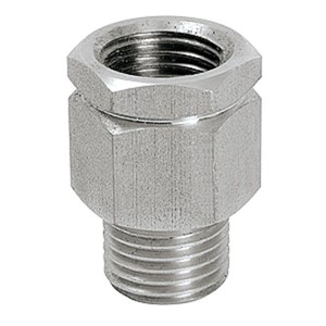 Oil retaining valve G1/4 male x G1/4 female up to +60 Deg C (stainless